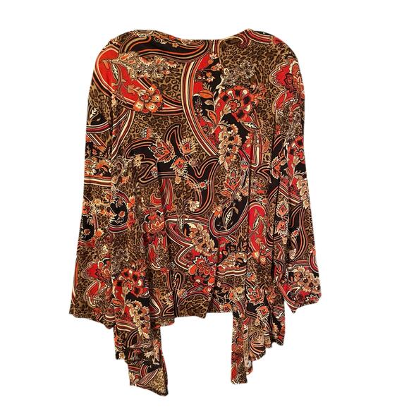 Anna Marshall 3X Travel Knit Jacket – Autumn Paisley Print, Plus‎ Size 26-28 - Picture 3 of 5